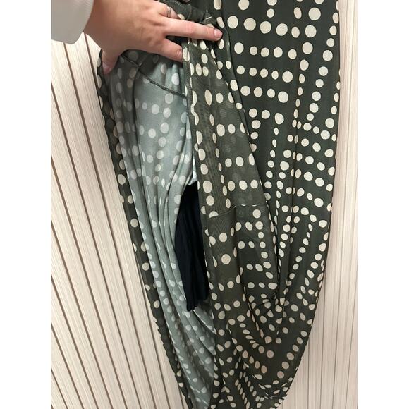 Zinzane Poá Duda Long Tulle Dress - V-Neck Twist Detail Polka Dot Print Size M - Picture 3 of 8